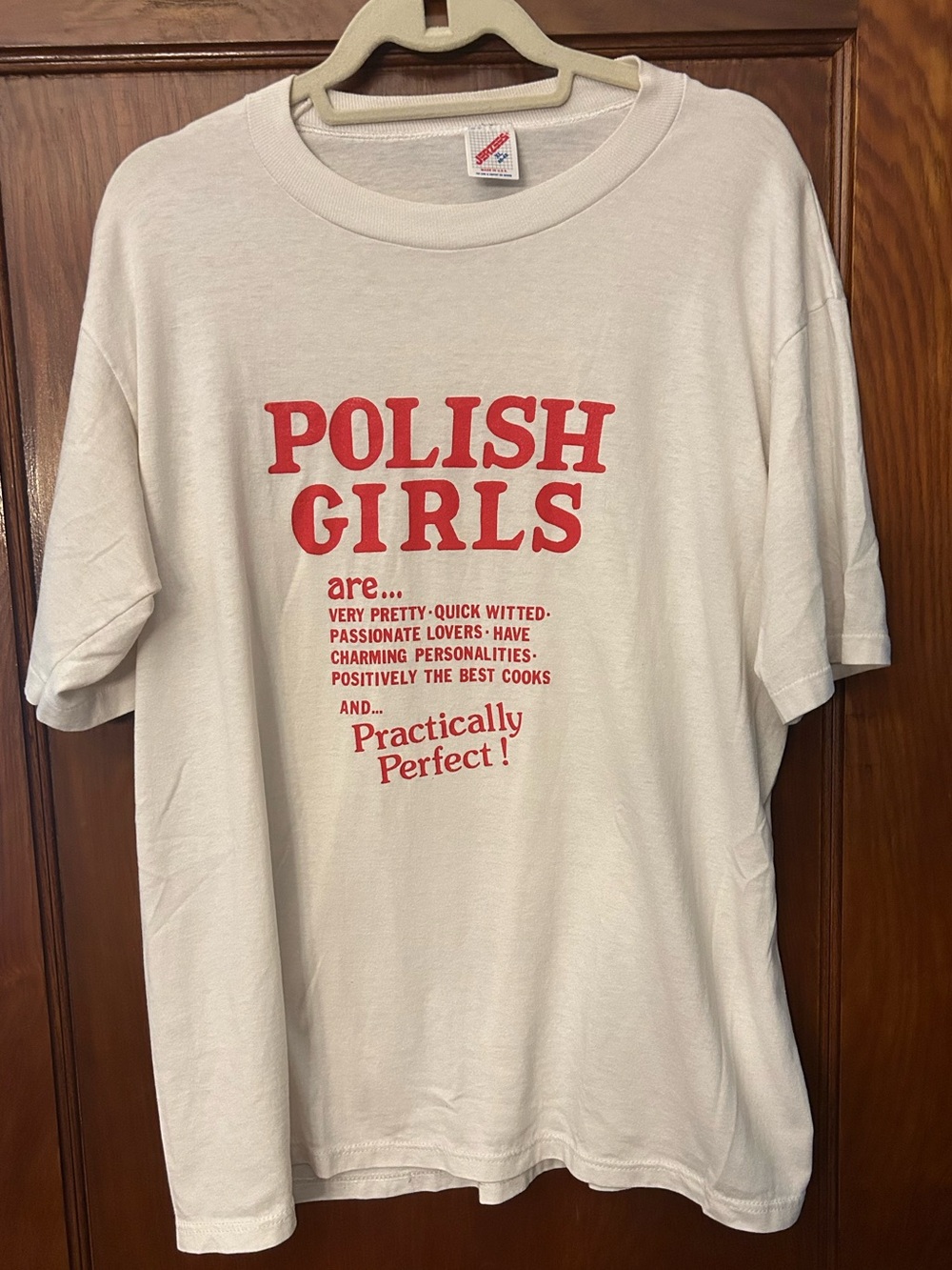 Vintage 90's Polish Girls Practically Perfect Single Stitch Tee T-Shirt Size XL